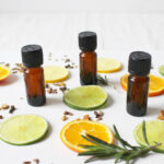 rosemary and citrus fruits for essential oil distillation